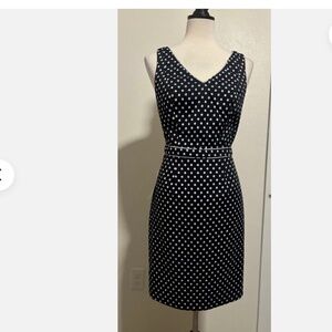 The Limited Sleeveless stretch Navy Polka Dot  Dress, Size 0